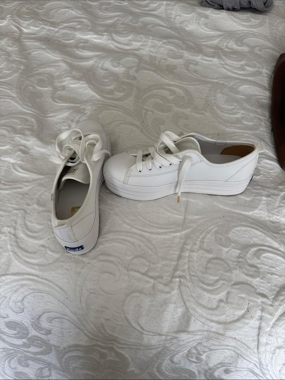 Keds White Platform Lace-Up Sneakers for Women